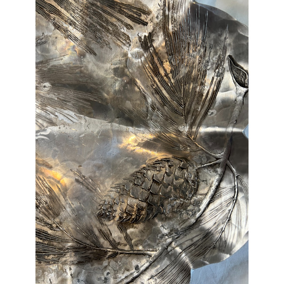 Vintage Wendell August Forge Handmade Hammered Aluminum Bowl 11" Rare Pinecone - Picture 7 of 8
